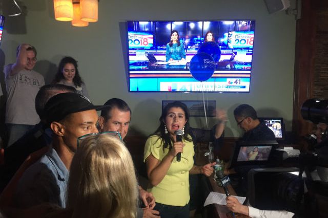 Jessica Ramos at her victory party on Thursday night
